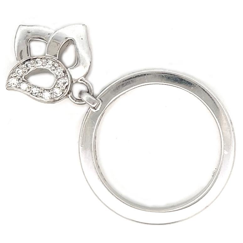 Piaget Ring mit Blumenanhänger aus 18 Karat Weißgold mit Diamant Damen