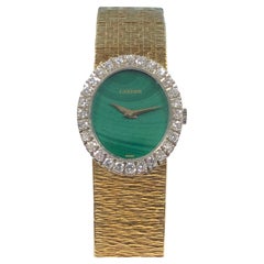 Piaget for Cartier 1970s Gold Diamond and Malachite Dial Ladies Watch