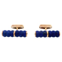 PIAGET French 18kt yellow Gold and Lapis Lazuli Cufflinks