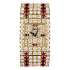 Piaget Fully Loaded Diamond and Ruby Set Quartz Vintage Wristwatch