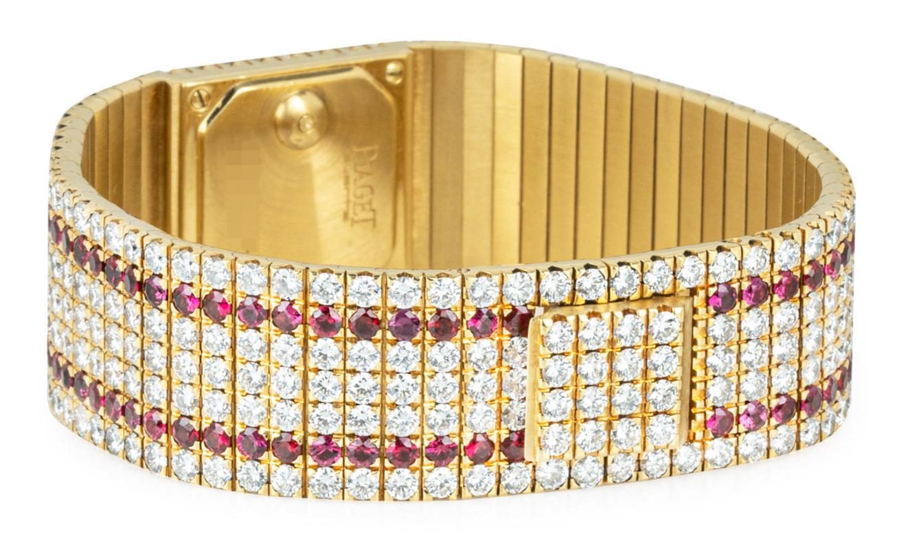 Piaget Montre-bracelet à quartz sertie de diamants et de rubis en vente 4