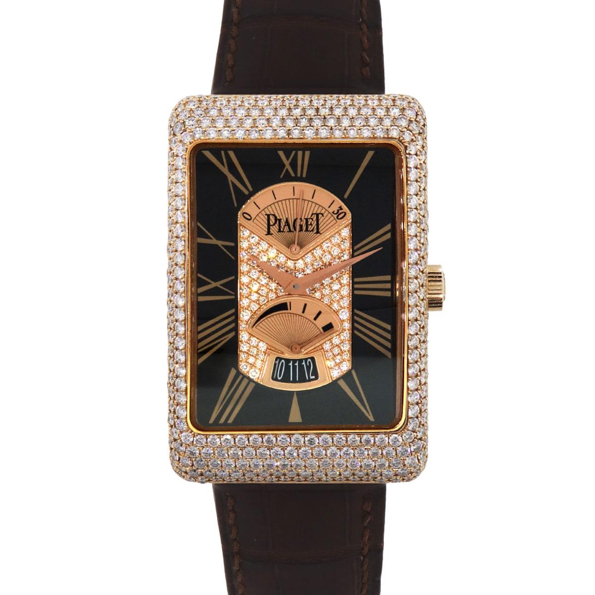 The Piaget Black Tie is a stunning embodiment of sophistication and timeless luxury. Crafted in radiant 18k rose gold, this exceptional timepiece features a meticulously set diamond bezel that elegantly frames the exquisite dial. The 30mm case