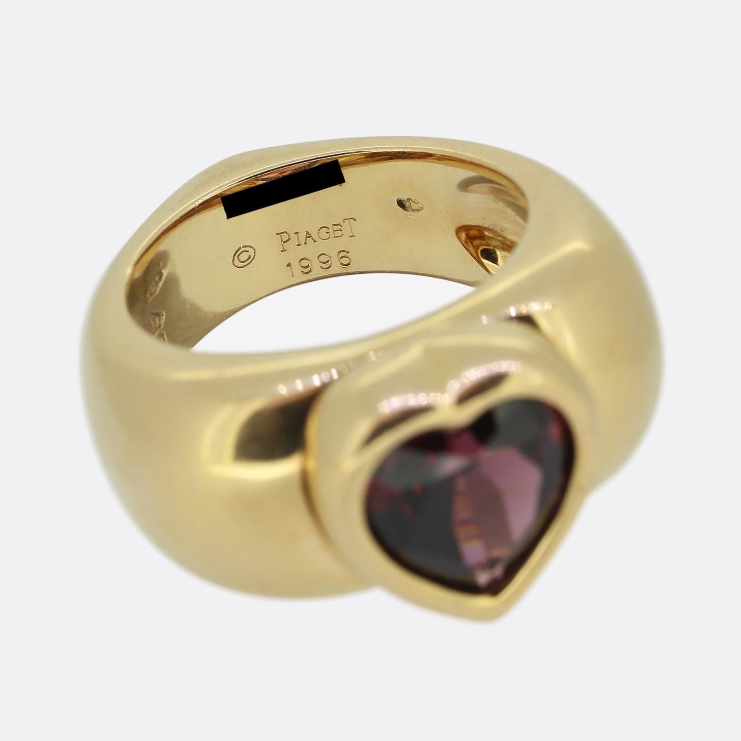 Women's or Men's Piaget Garnet Heart Ring For Sale