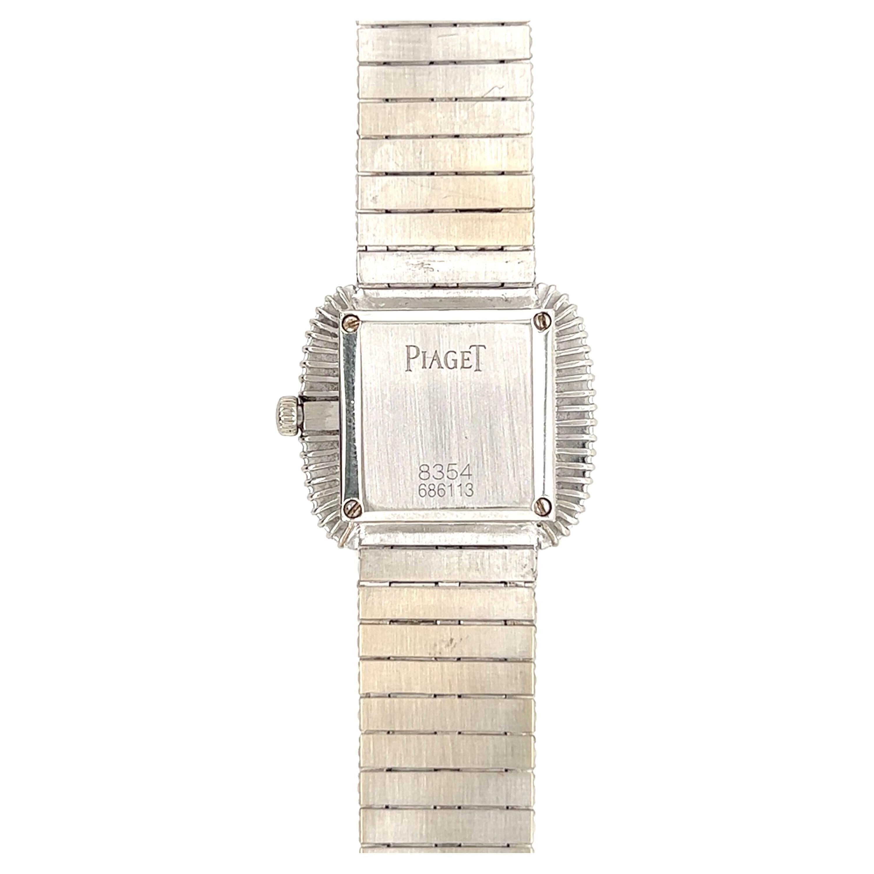 Eine Uhr aus 18 Karat Weißgold und Diamanten, Piaget.  Die Uhr 