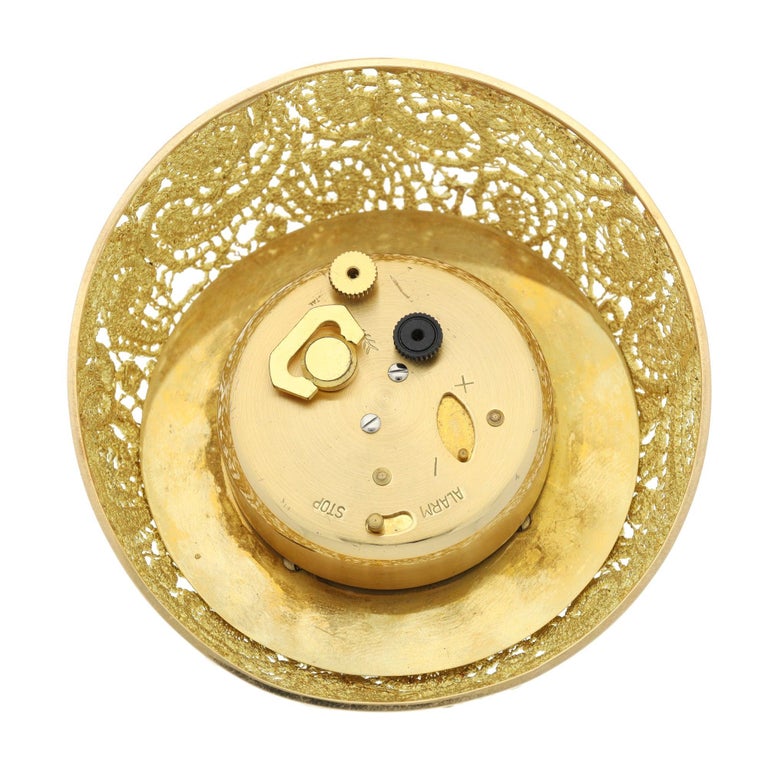 Piaget Gold and Lapis Desk Clock For Sale at 1stDibs