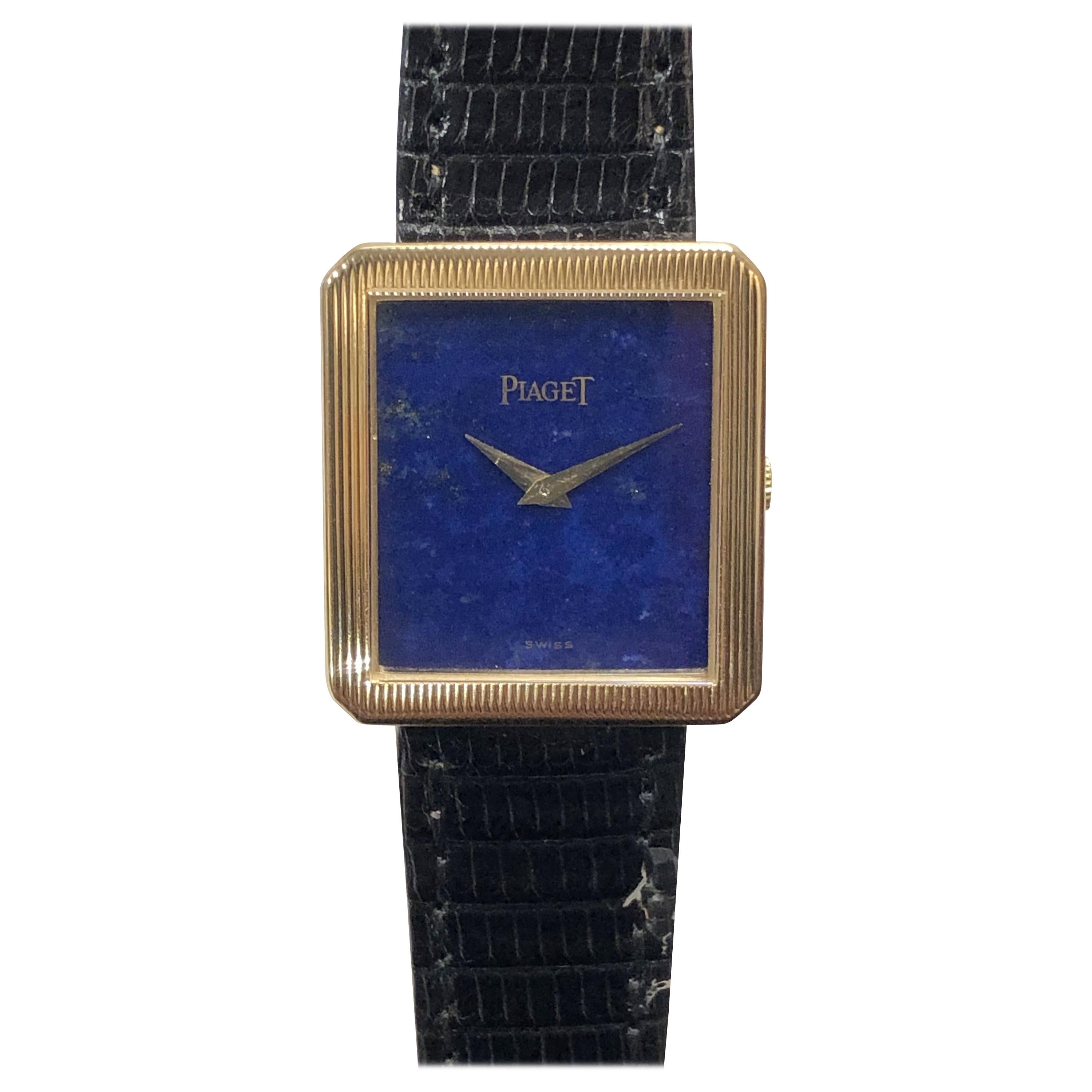 Piaget Gold and Lapis Lazuli stone Dial Mechanical Gents Wrist Watch