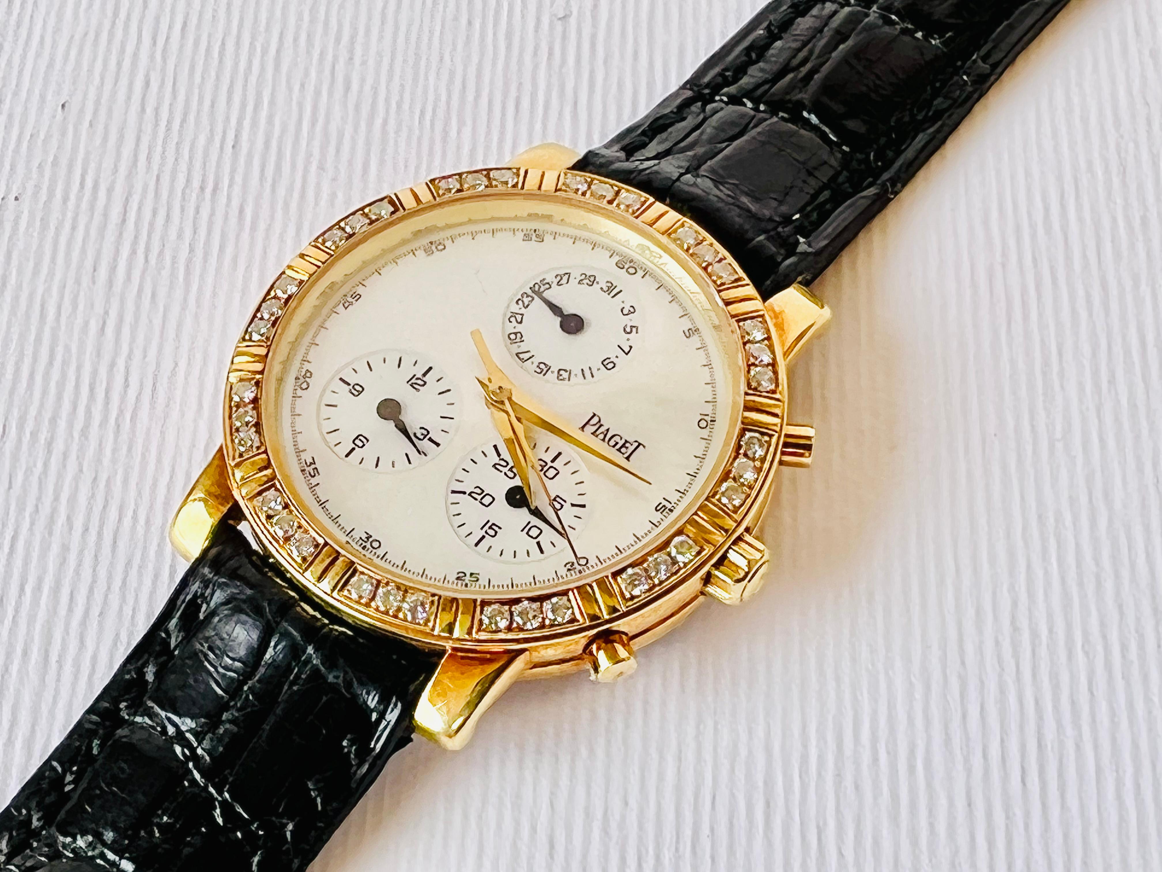 Piaget Haute Complication Montre chronographe 14013 avec cadran MOP en or 18 carats et diamants Excellent état - En vente à Toronto, CA