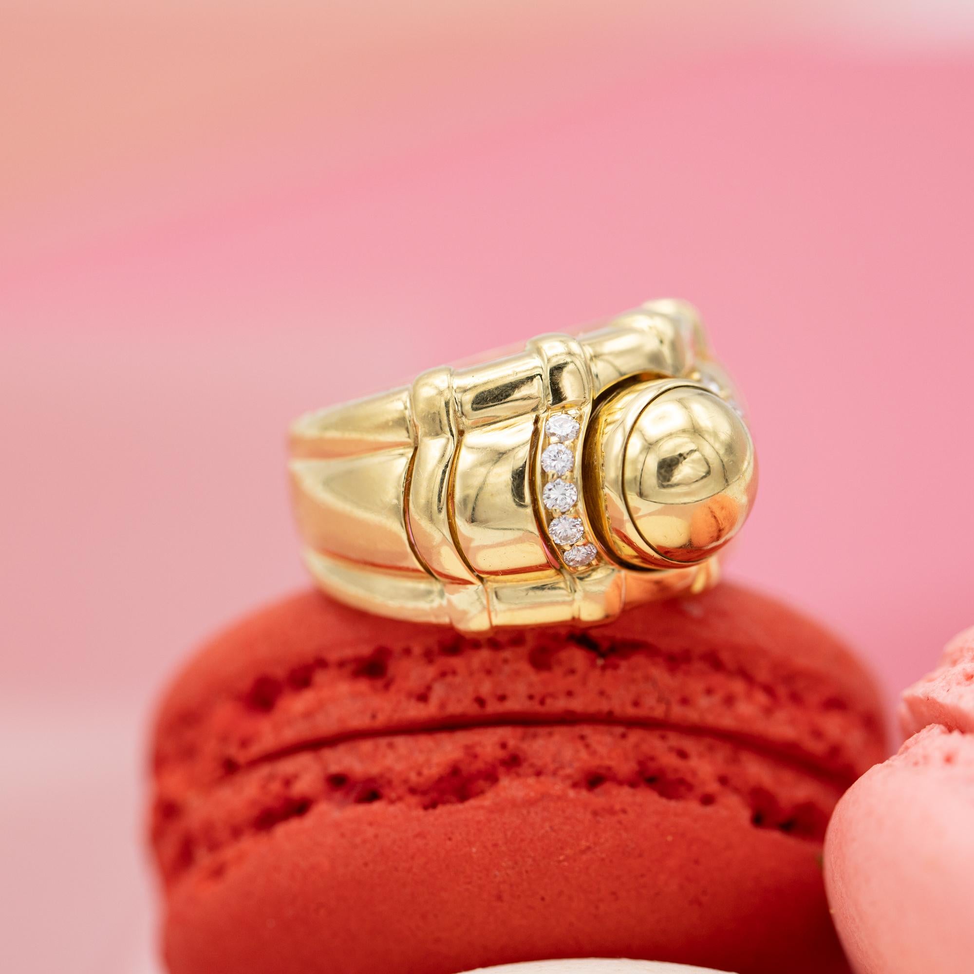 Piaget - Interchangeable Tangra ring - 18 karat gold - Vintage bombé - diamonds 8
