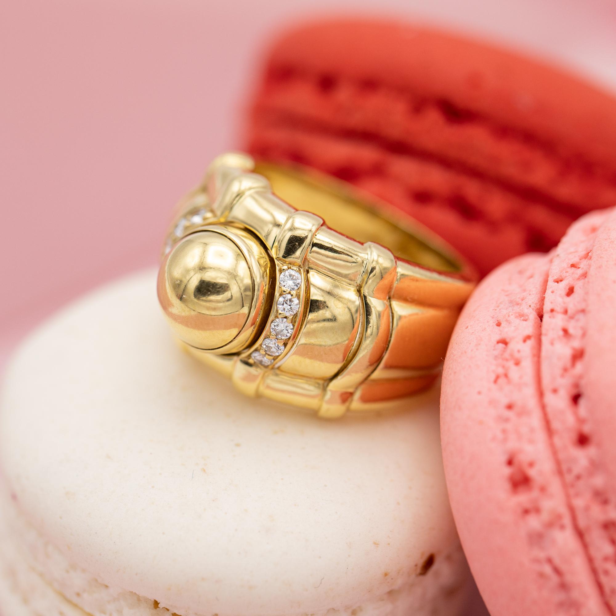 Piaget - Interchangeable Tangra ring - 18 karat gold - Vintage bombé - diamonds 9