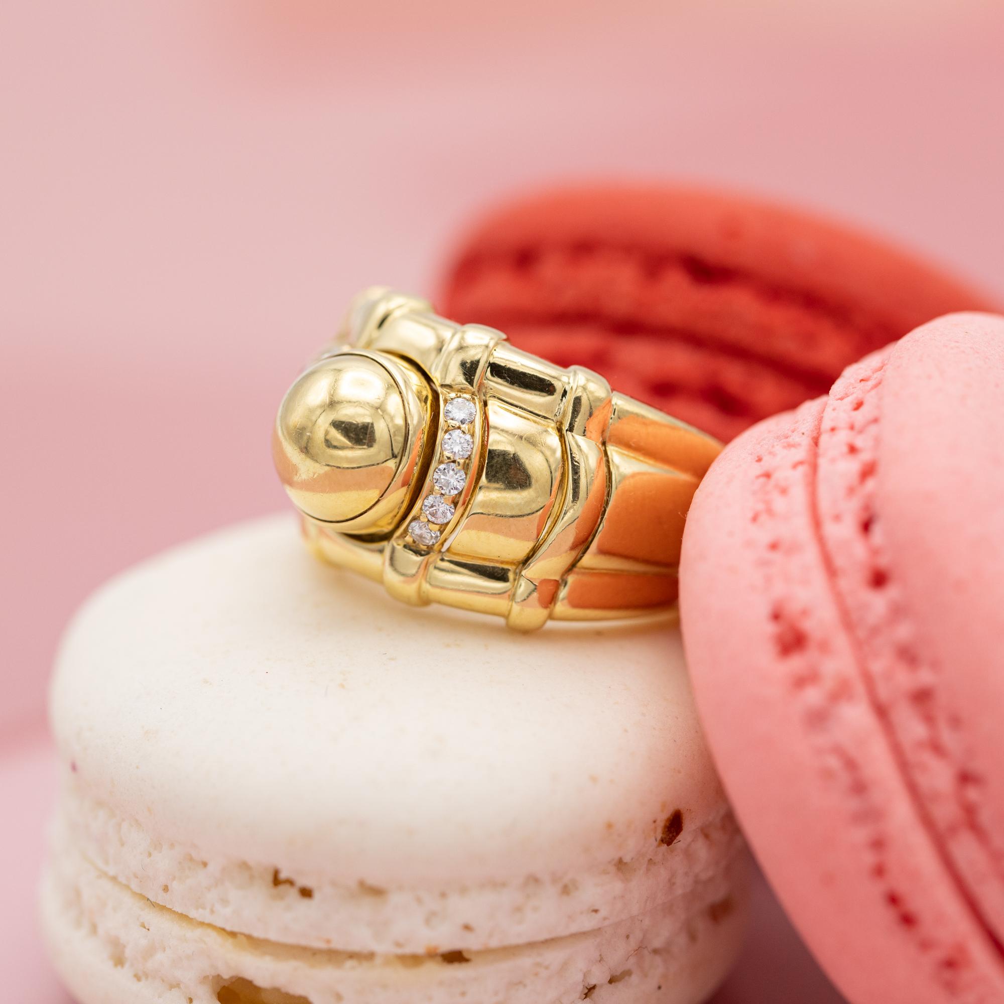 Piaget - Interchangeable Tangra ring - 18 karat gold - Vintage bombé - diamonds 10