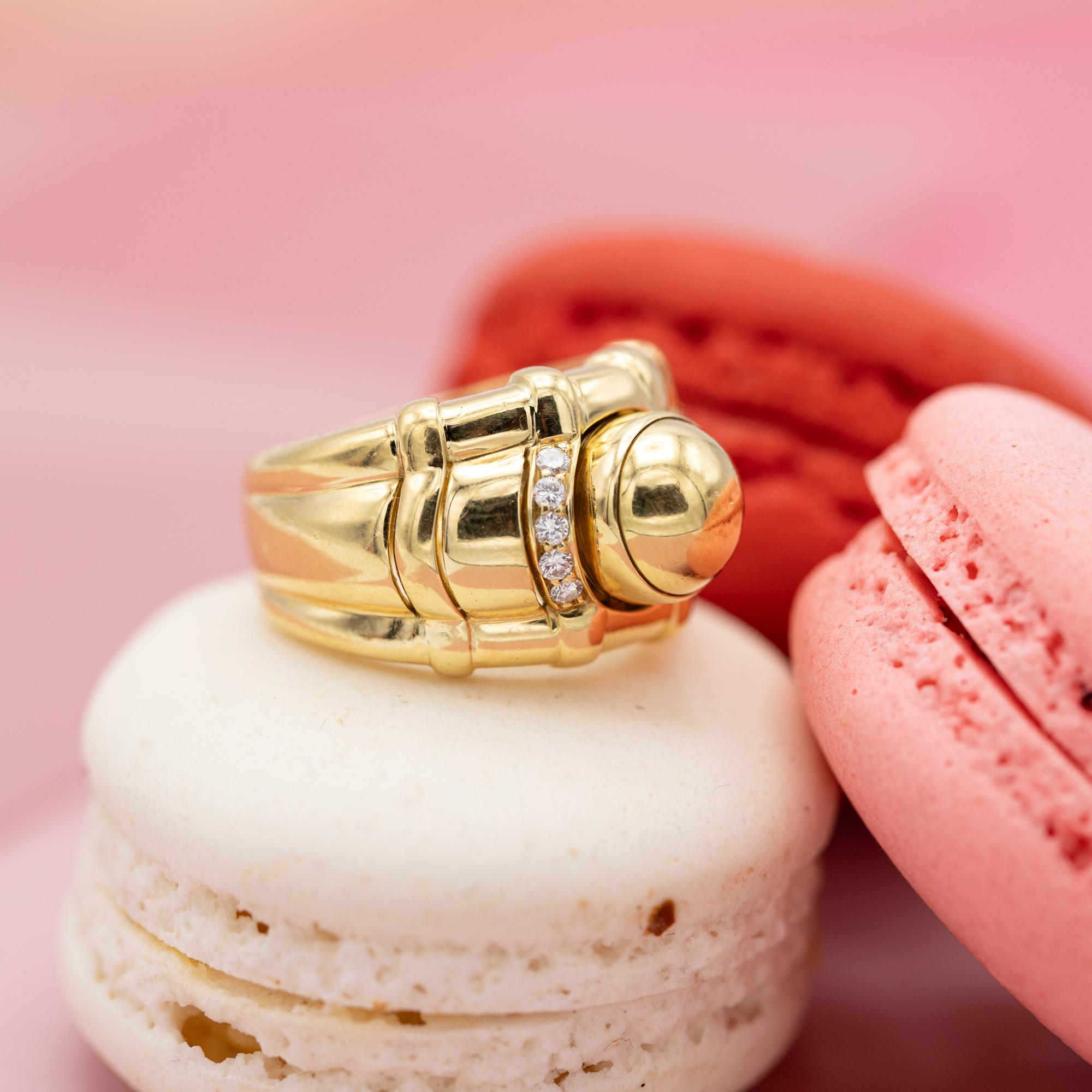Piaget - Interchangeable Tangra ring - 18 karat gold - Vintage bombé - diamonds 12