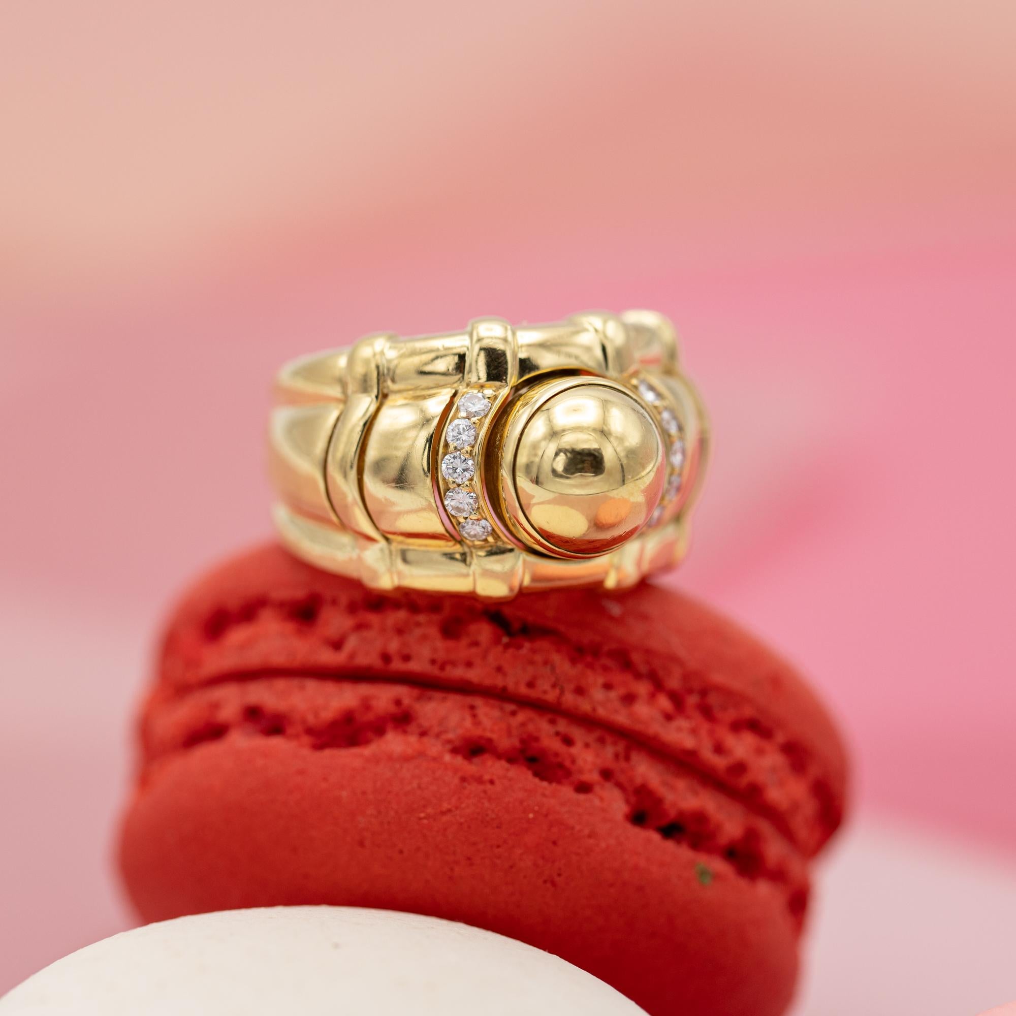 Piaget - Interchangeable Tangra ring - 18 karat gold - Vintage bombé - diamonds 13