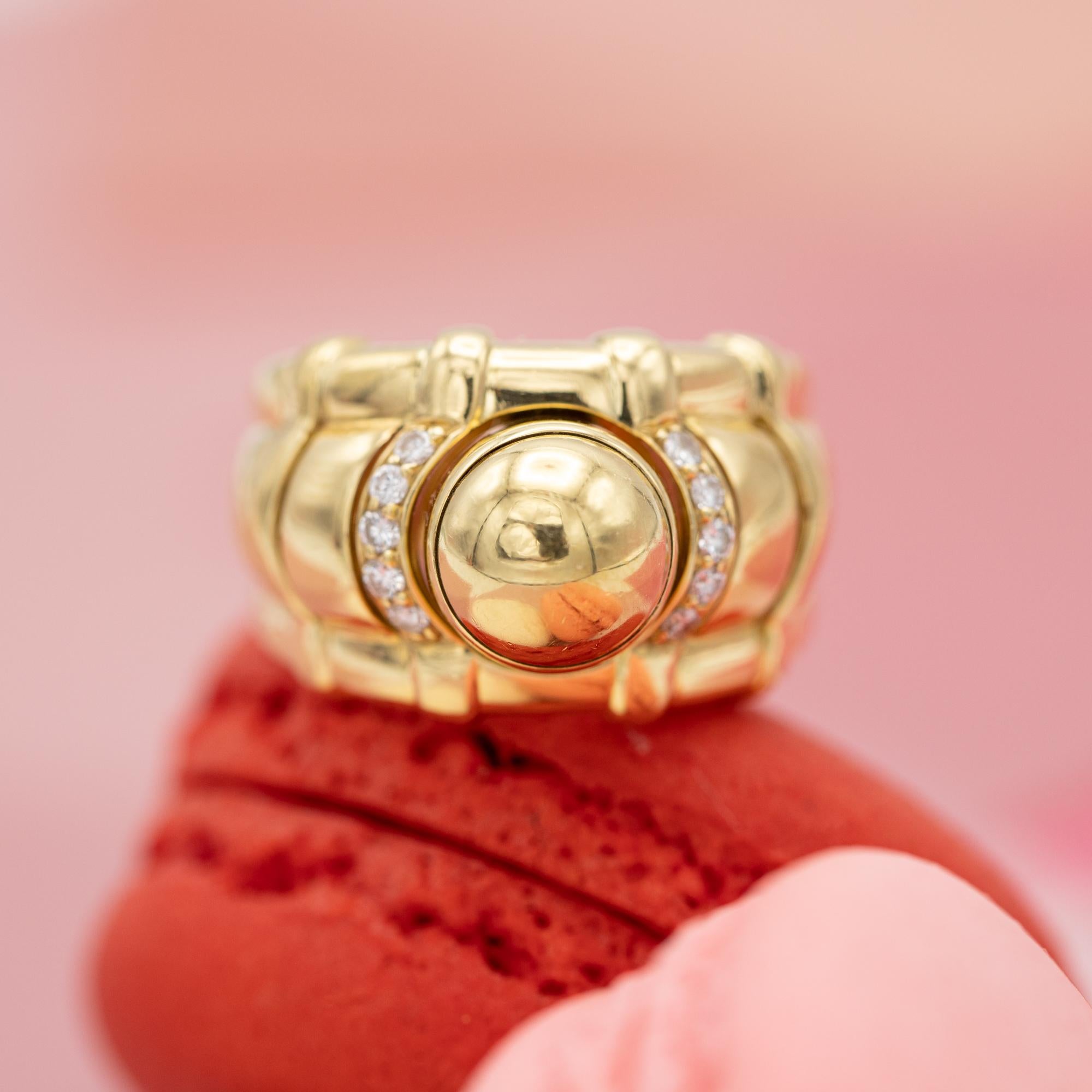 Retro Piaget - Interchangeable Tangra ring - 18 karat gold - Vintage bombé - diamonds