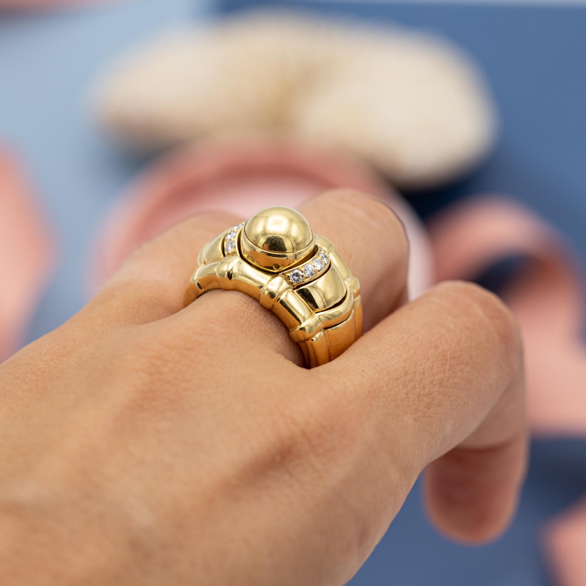 Women's or Men's Piaget - Interchangeable Tangra ring - 18 karat gold - Vintage bombé - diamonds