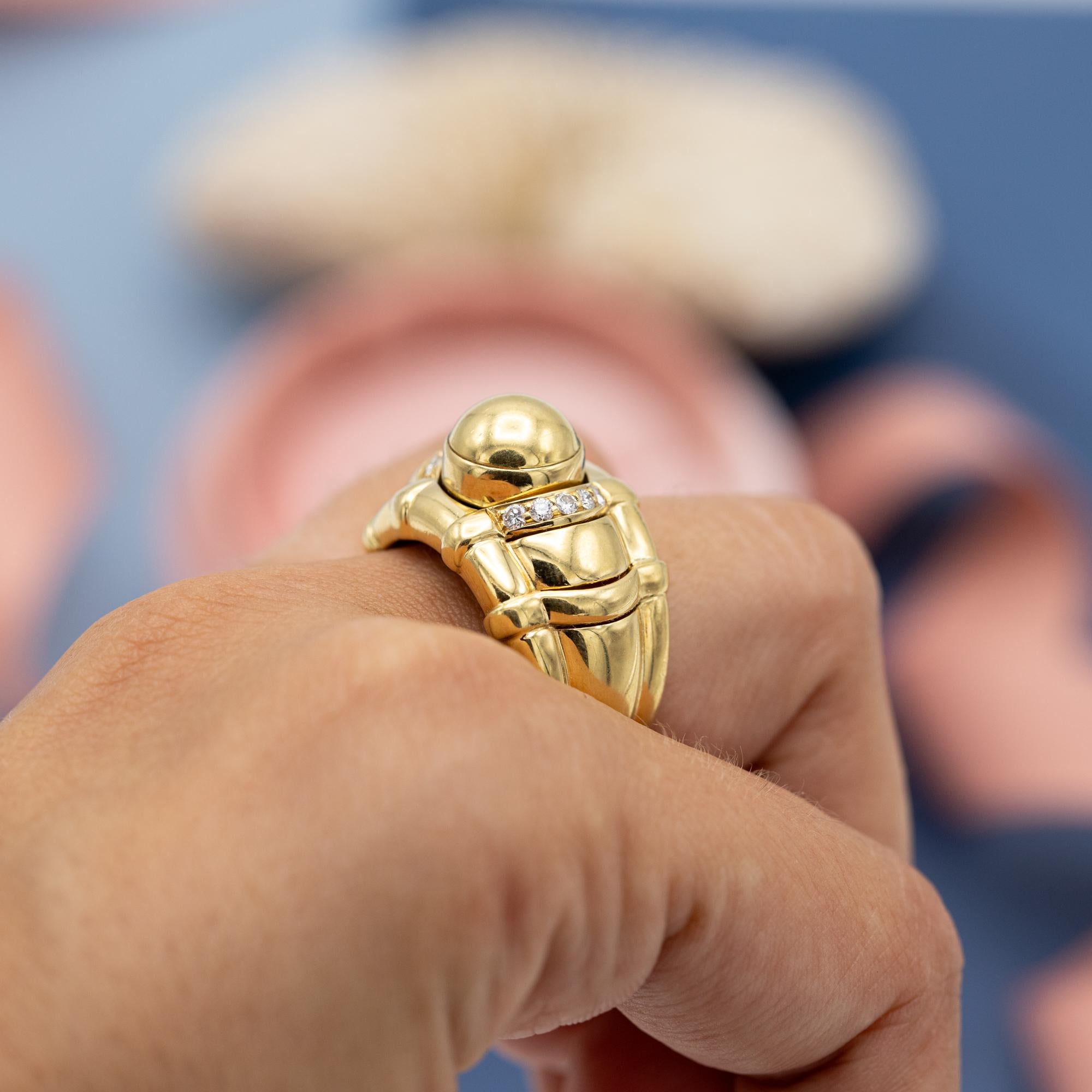 Piaget - Interchangeable Tangra ring - 18 karat gold - Vintage bombé - diamonds 1