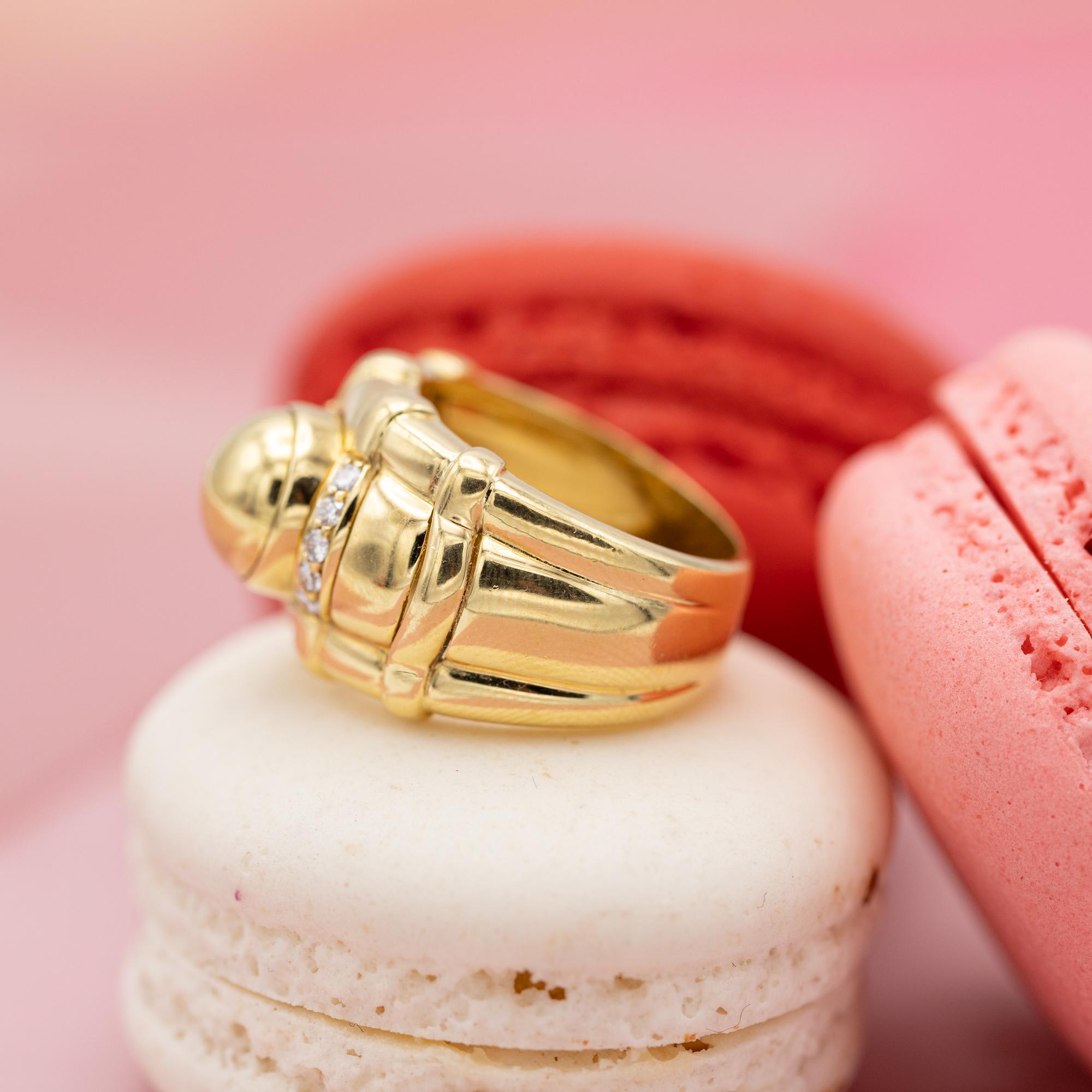 Piaget - Interchangeable Tangra ring - 18 karat gold - Vintage bombé - diamonds 3