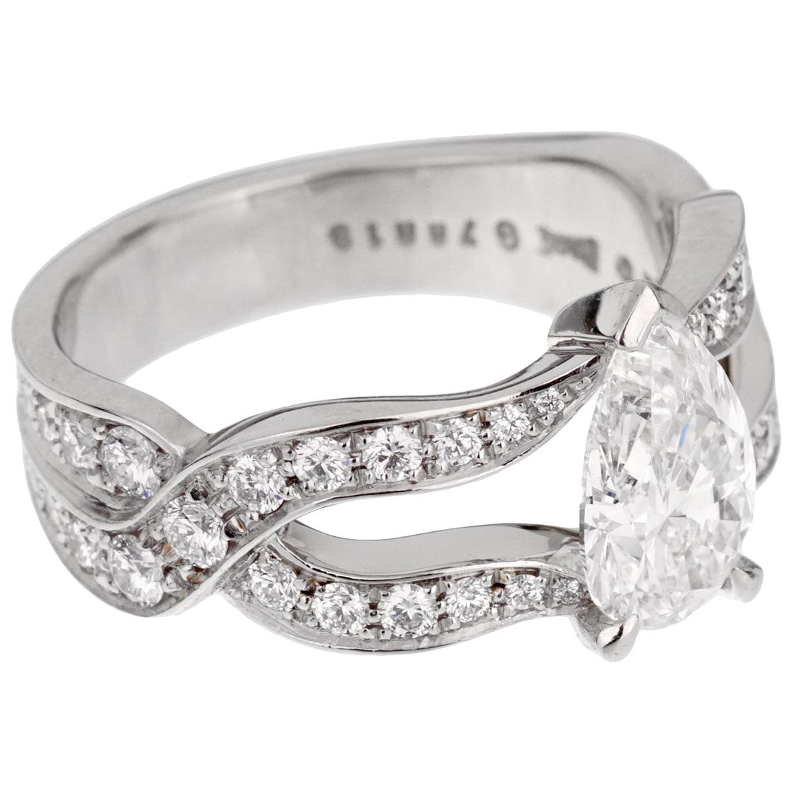 Piaget Jardin Secret Pear Diamond Engagement Ring For Sale