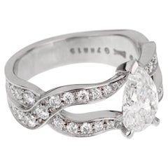 Piaget Jardin Secret Pear Diamond Engagement Ring Sz 6 1/2