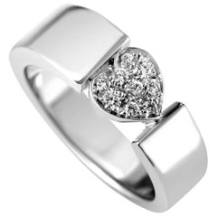 Piaget Juliet Women's 18 Karat White Gold Diamond Pave Heart Ring