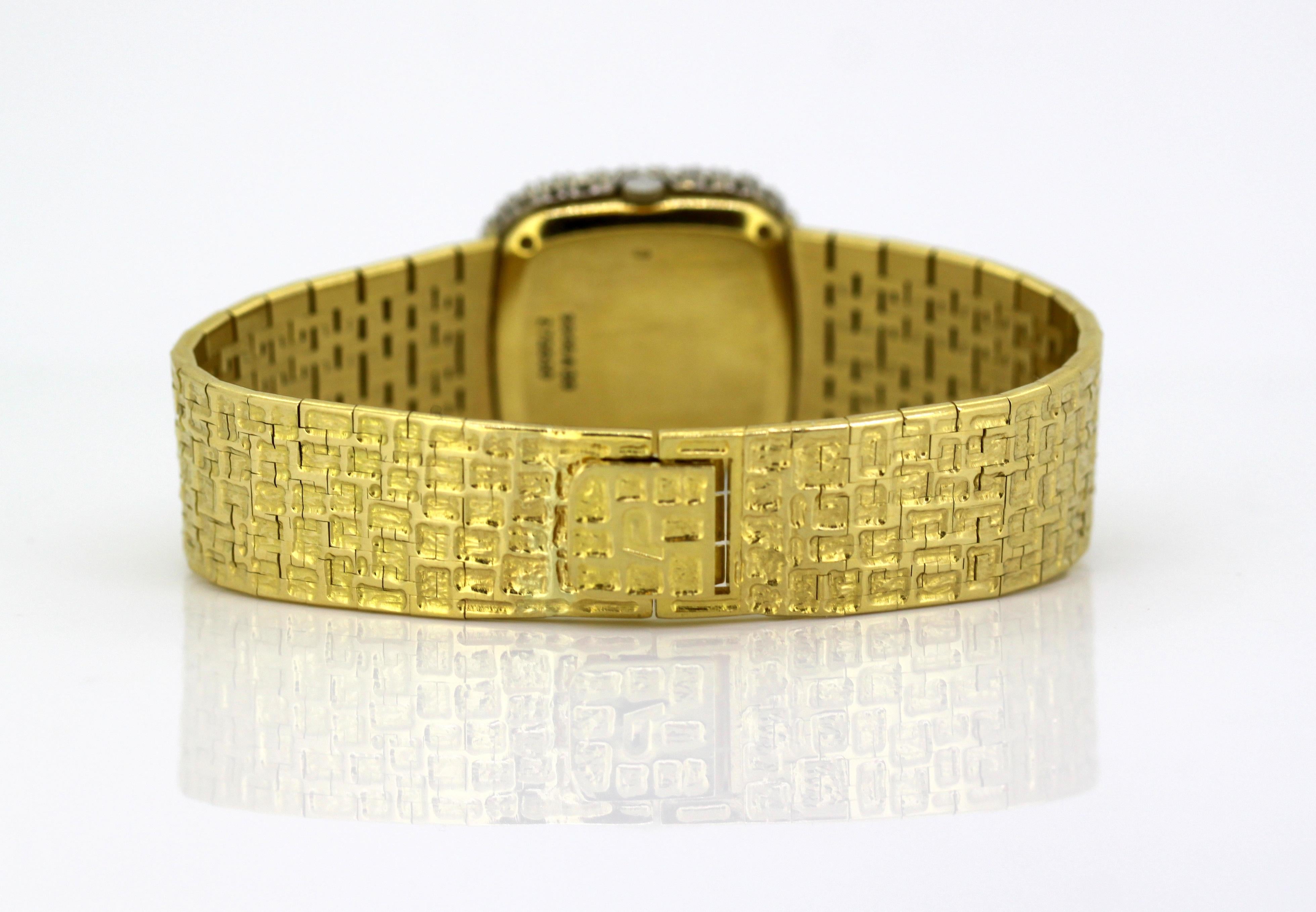 Piaget, Ladies 18 Karat Gold, Diamond and Malachite Manual Wind Bracelet Watch 3