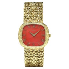 Piaget Ladies 18KT Gold Wristwatch with Red Hardstone Dial Ref. 248812