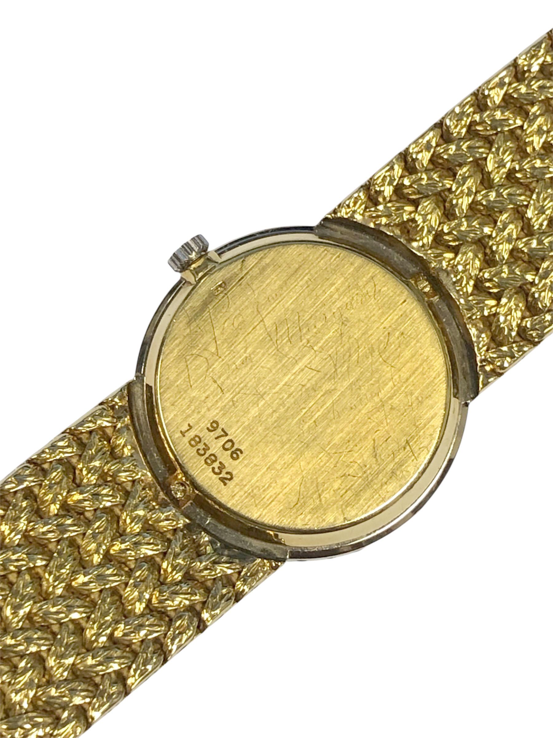 Piaget Damen Gold Diamant Saphir und Lapis Zifferblatt Armbanduhr (Rundschliff) im Angebot