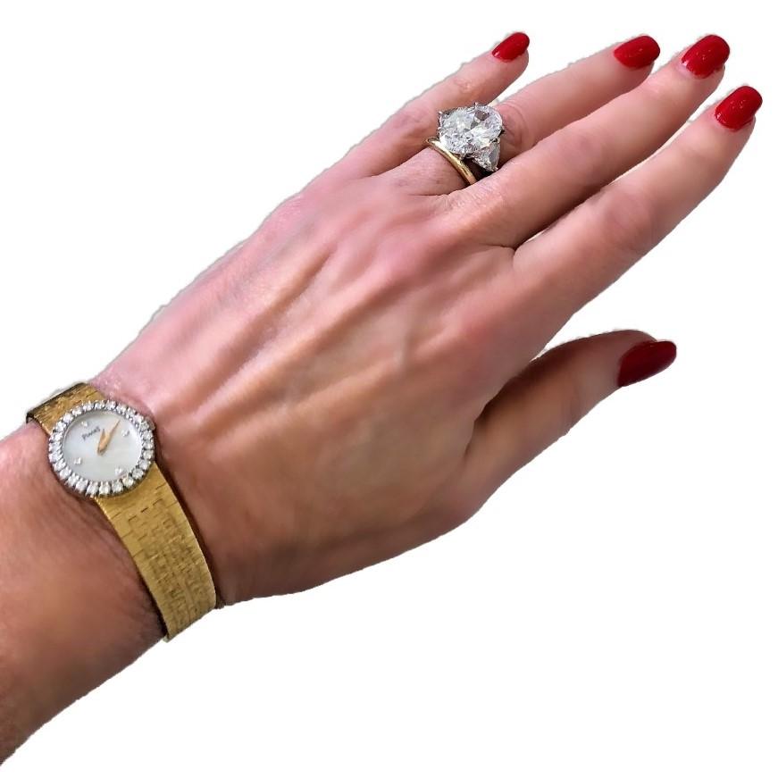 Piaget Ladies Petite Gold Watch with Mother of Pearl Diamond Dial/ Diamond Bezel 6