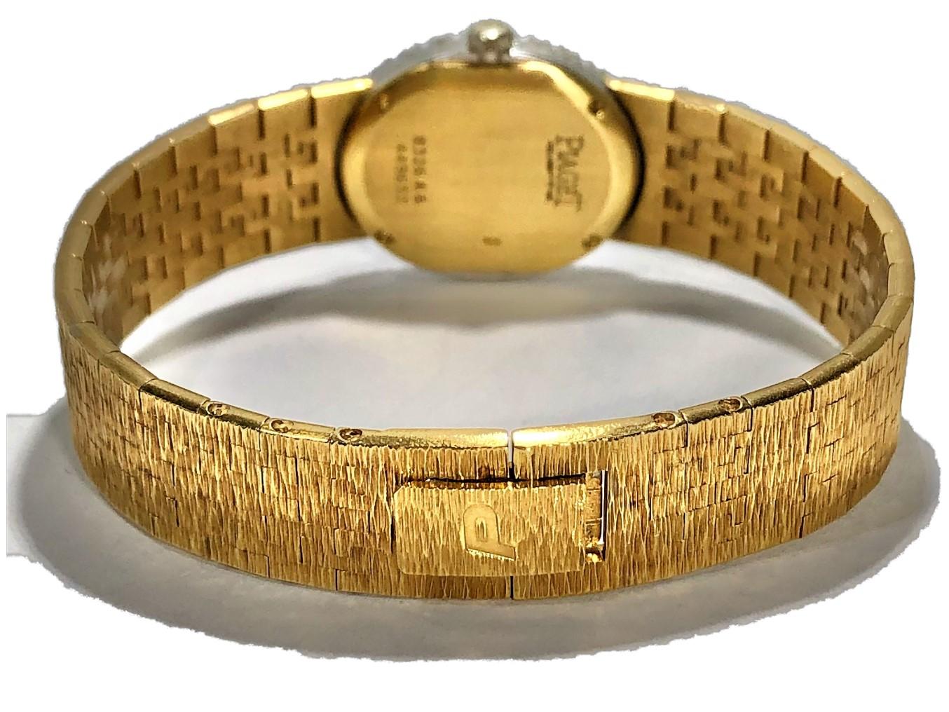 Piaget Ladies Petite Gold Watch with Mother of Pearl Diamond Dial/ Diamond Bezel 3