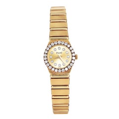 Piaget Ladies Polo Diamond 18k Yellow Gold Diamond Bezel Watch