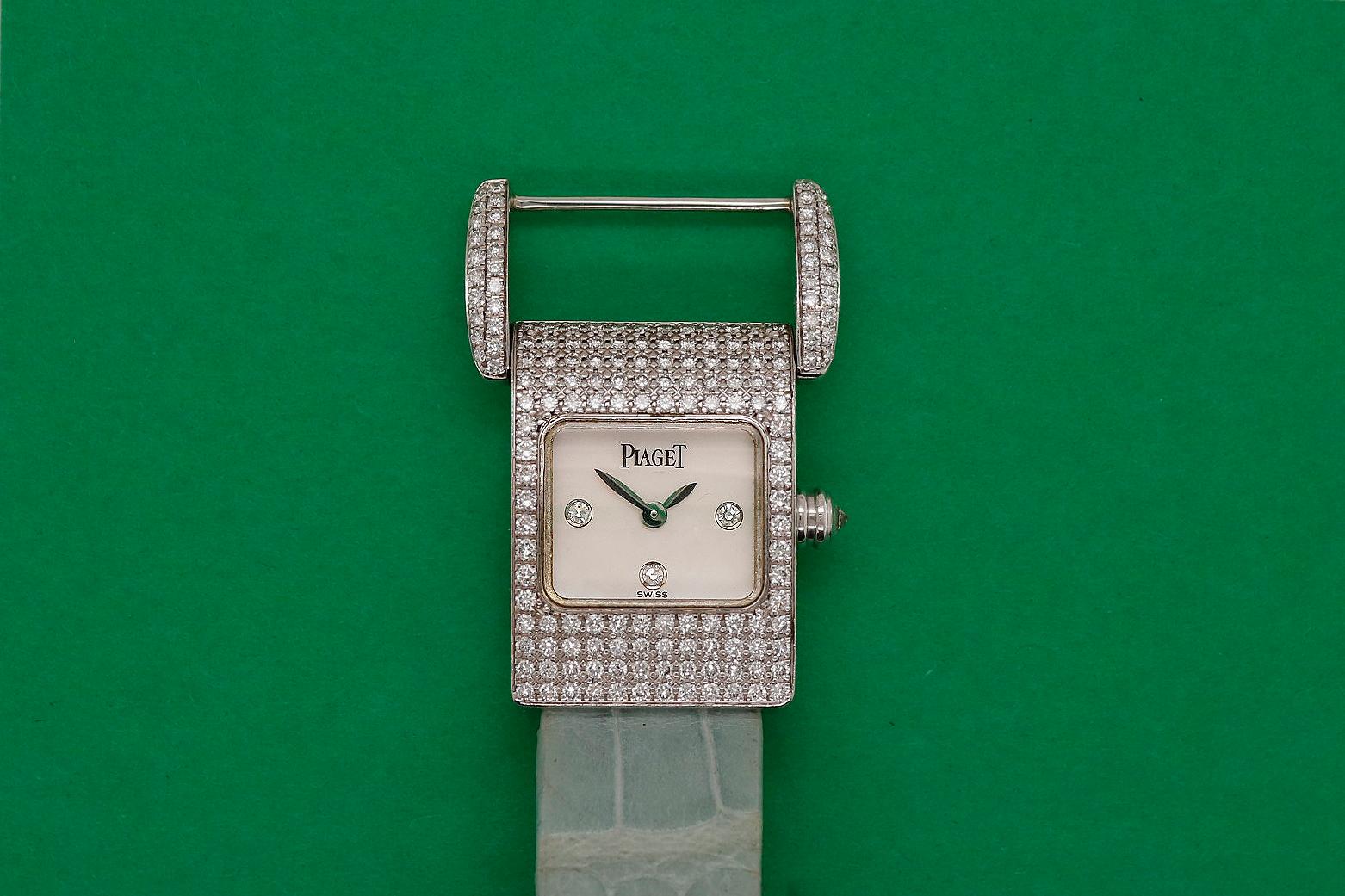 Women's Piaget Ladies White Gold and Diamond Miss Protocole Wristwatch circa 2000