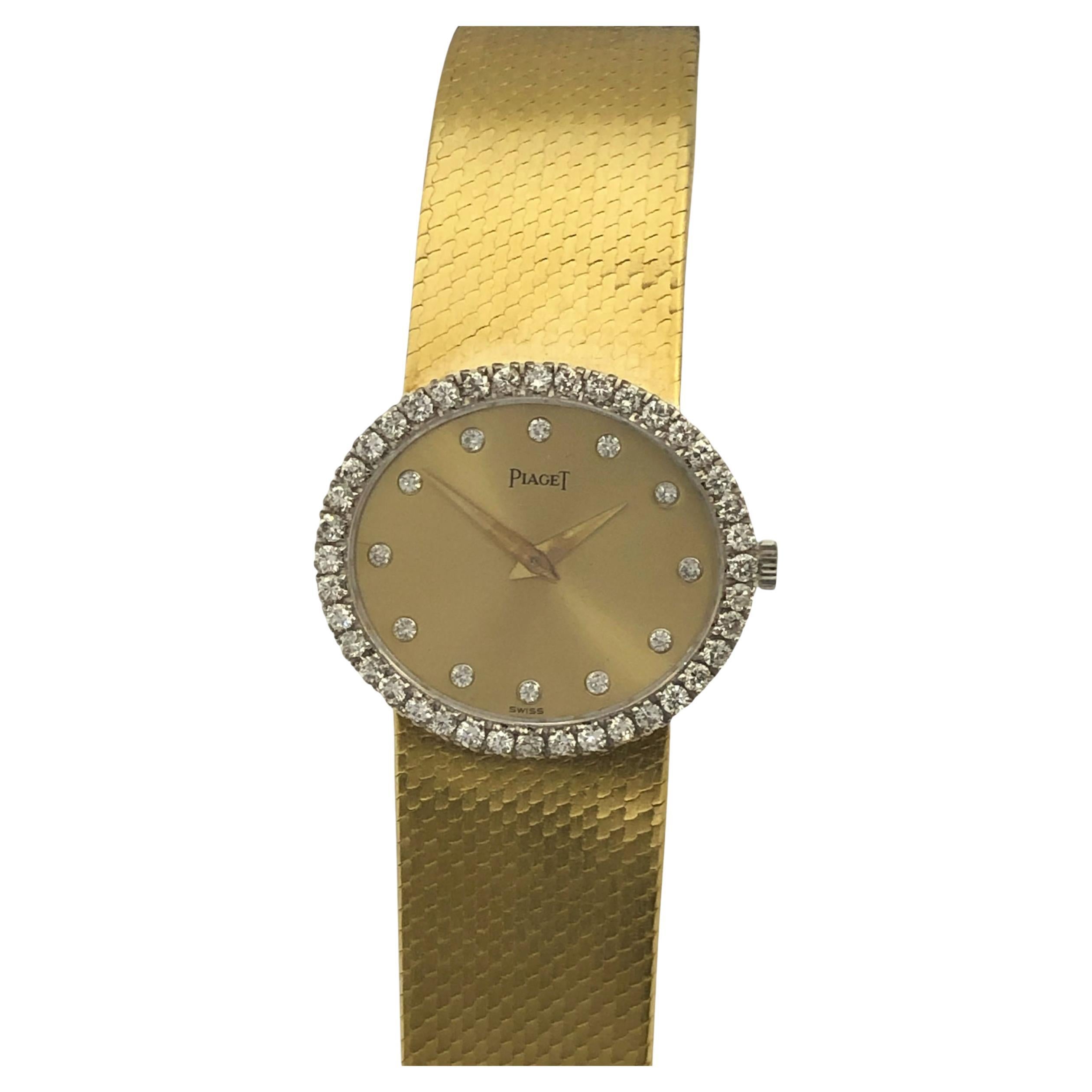 Reloj de pulsera Piaget de oro amarillo y diamantes para señora