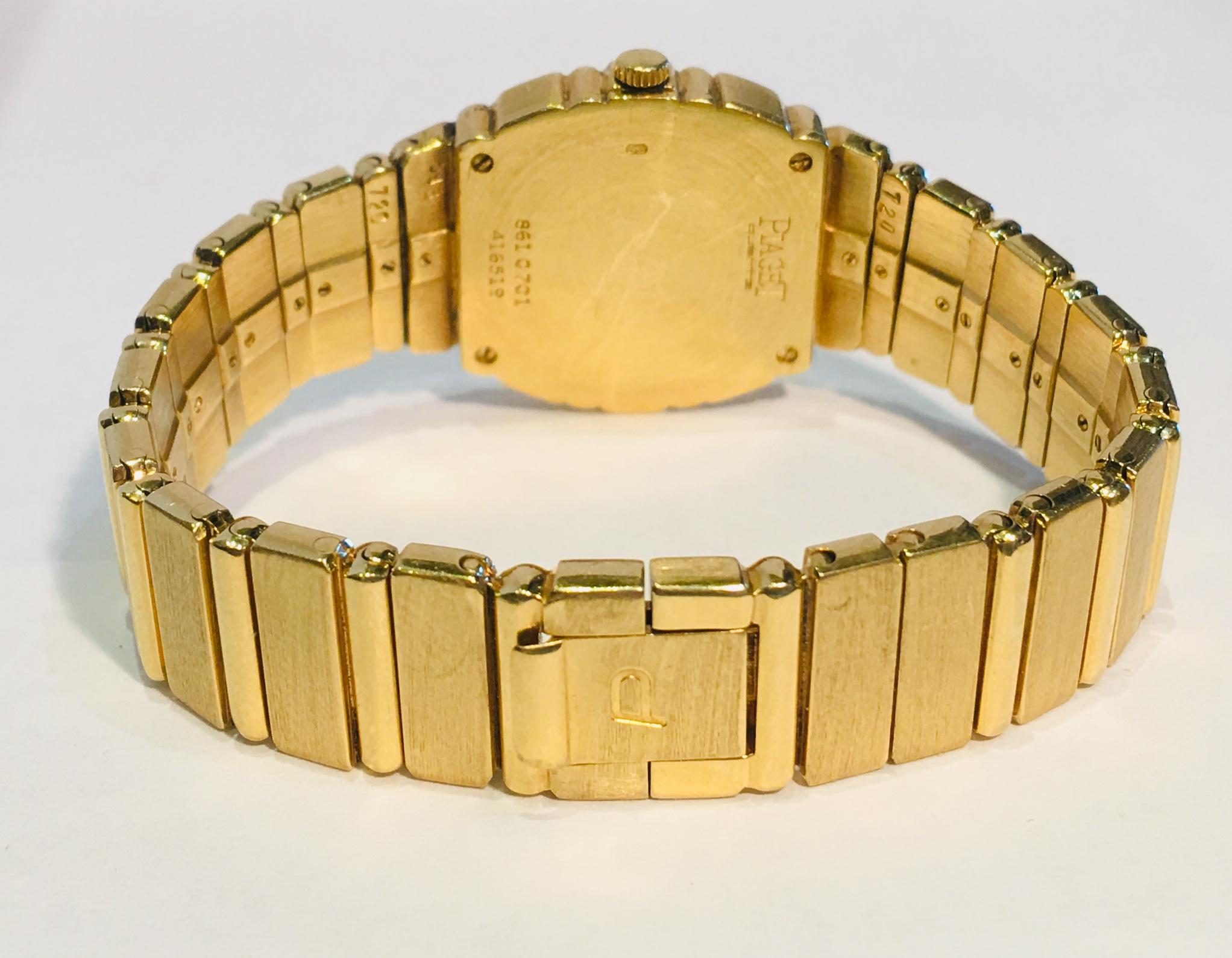 Piaget Ladies Yellow Gold Diamond Black Onyx Polo Wristwatch, circa 1980 1