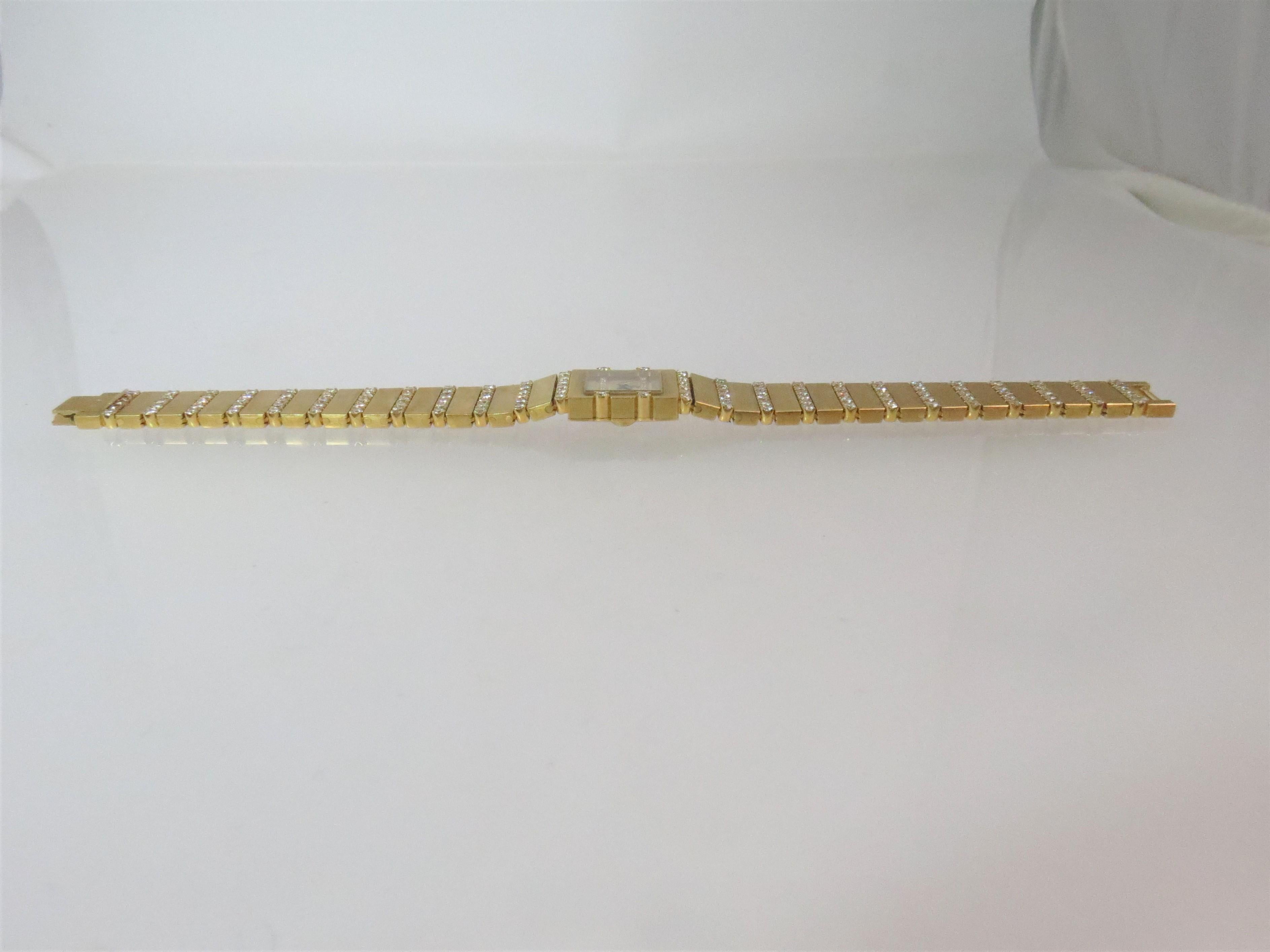 Piaget Montre-bracelet mini polo pour femmes en or jaune avec quartz et diamants Excellent état - En vente à Chicago, IL
