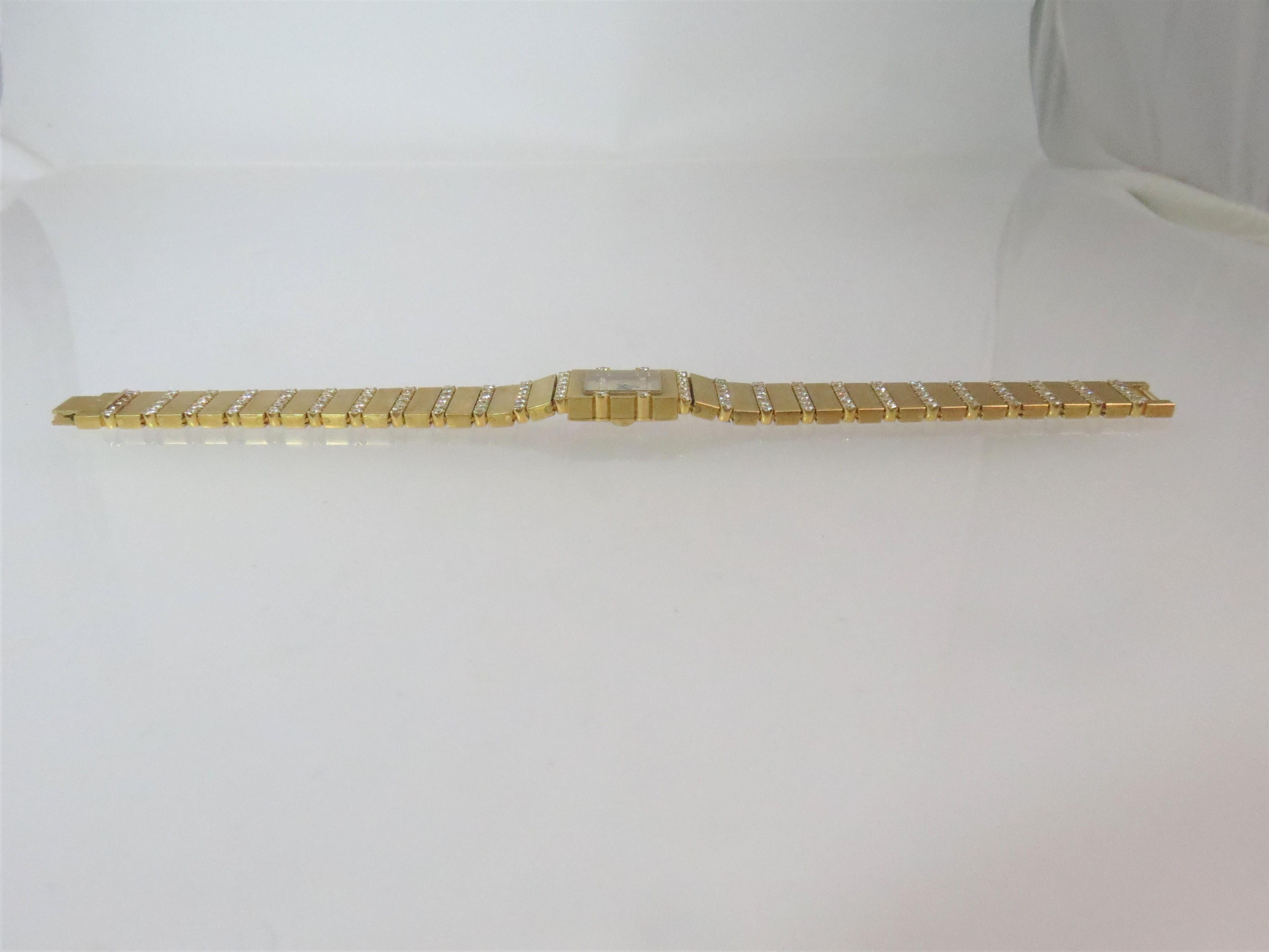 bulova 18k gold watch diamond quartz