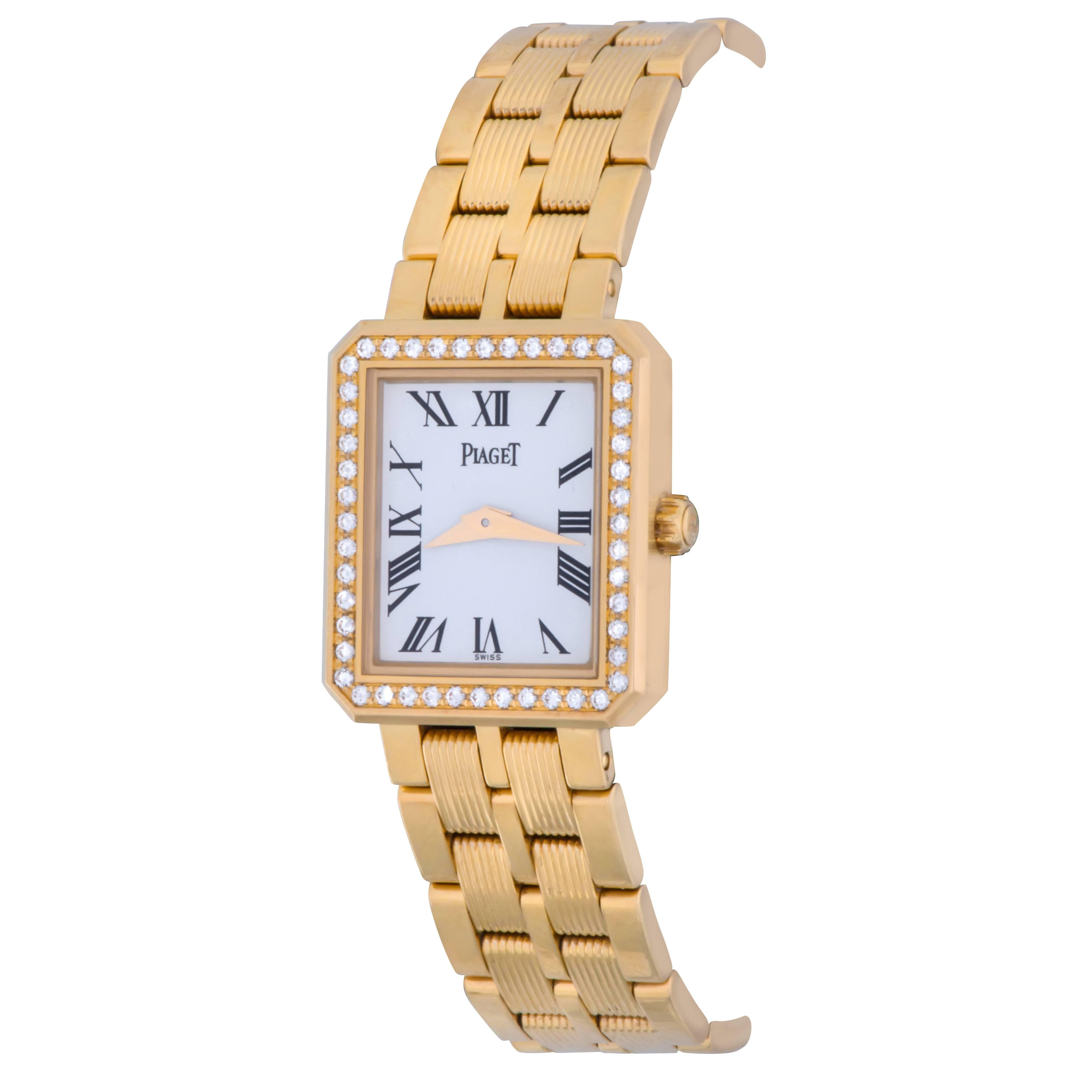 Piaget ladies Yellow Gold Diamond Quartz Wristwatch Ref 5355M601D For Sale