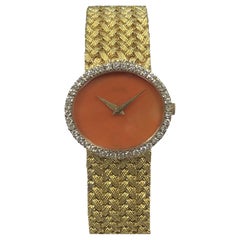 Reloj de pulsera Piaget de mujer de oro amarillo con diamantes y esfera