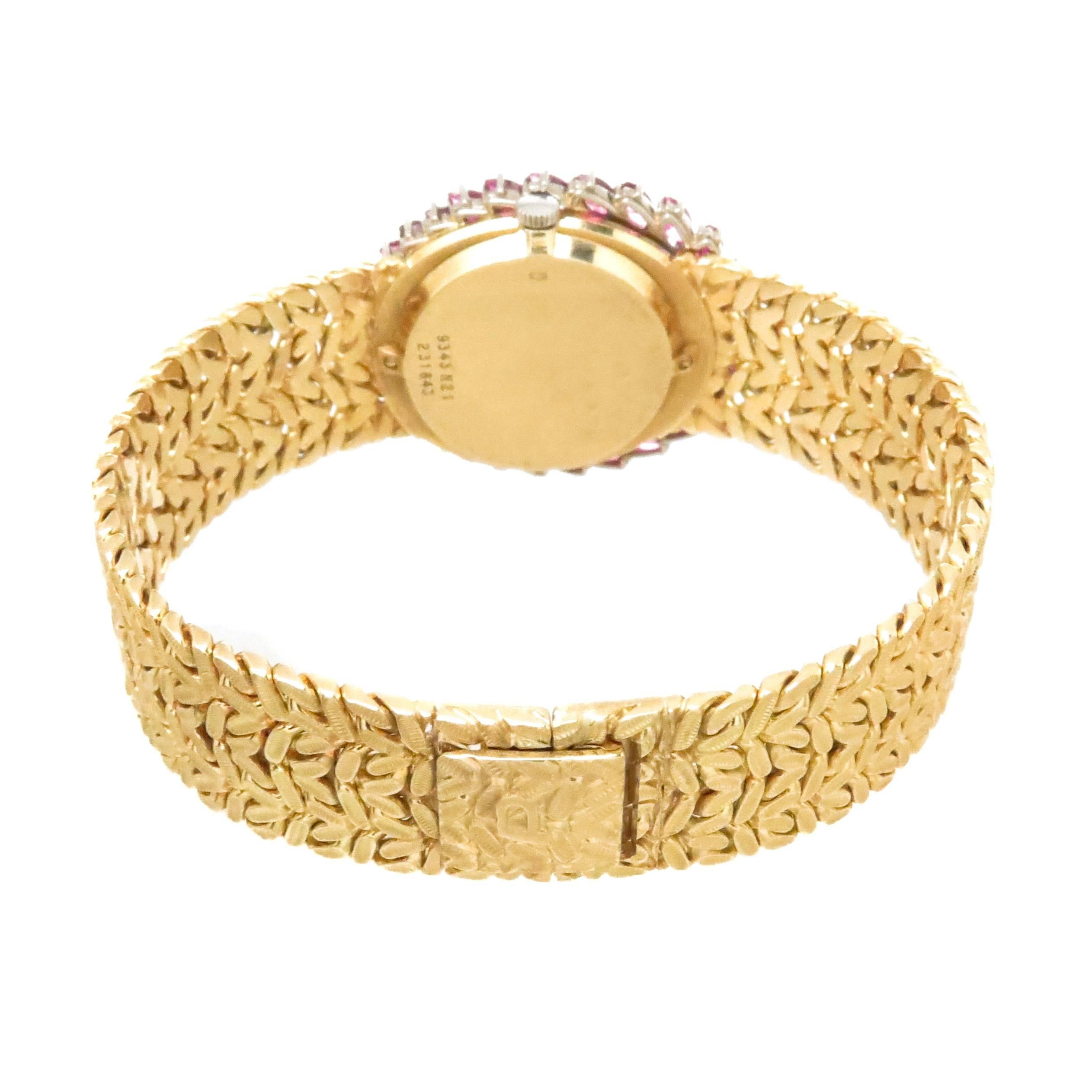 Piaget Ladies Yellow Gold Gem Set Mechanical Wristwatch In Excellent Condition In Chicago, IL