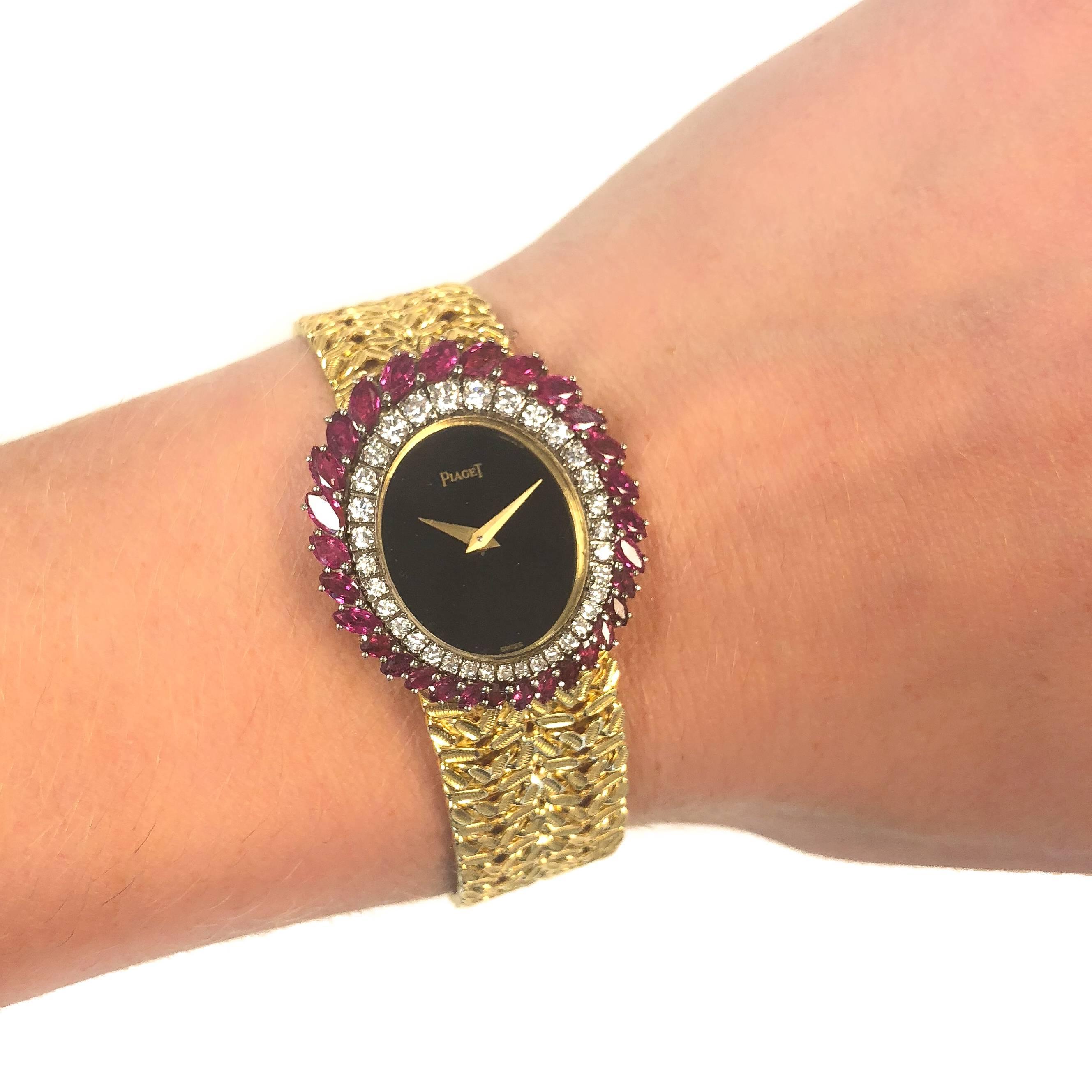 Piaget Ladies Yellow Gold Gem Set Mechanical Wristwatch 1