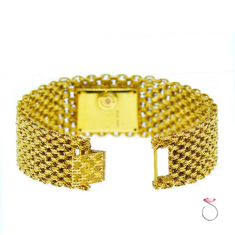 Piaget ladies Yellow Gold Lapis Dial Bracelet mechanical Wristwatch, 1970  4