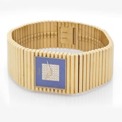 Piaget Ladies Yellow Gold Lapis Lazuli Diamond Dial Emperador Quartz Wristwatch