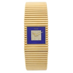 Piaget Ladies Yellow Gold Lapis Lazuli Diamond Dial Emperador Quartz Wristwatch
