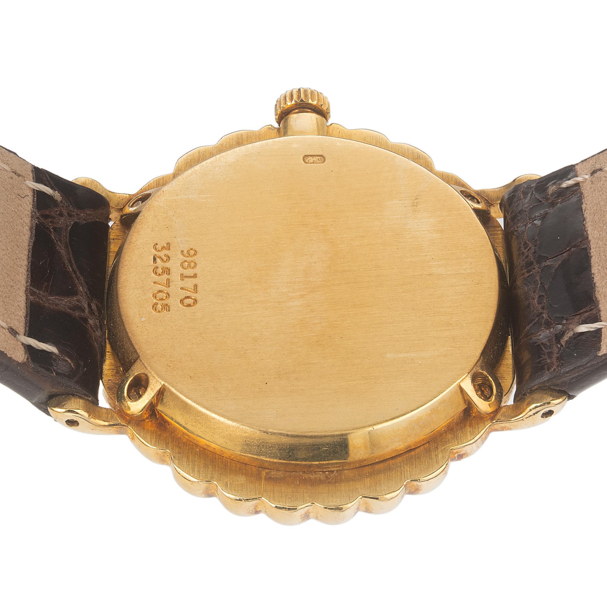 Piaget Ladies Yellow Gold Ribbed Wristwatch For Sale 2