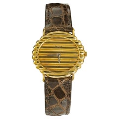 Piaget Ladies Yellow Gold Ribbed Wristwatch