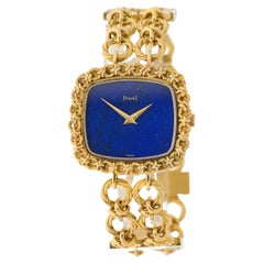 Piaget Lady's Lapis Lazuli And 18K Yellow Gold Bracelet Watch