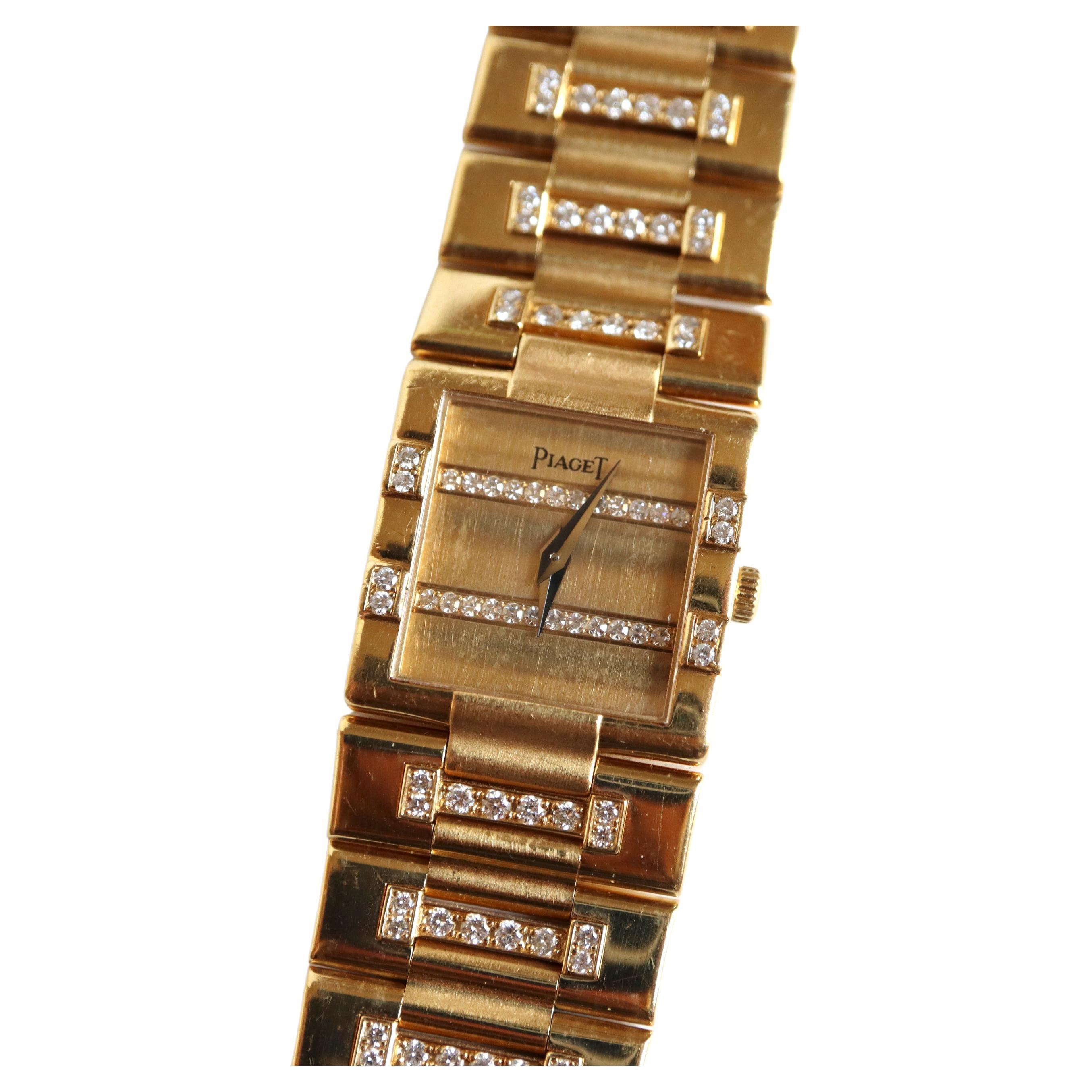 PIAGET Montre-bracelet pour femme en or 18 carats pavé de diamants en vente