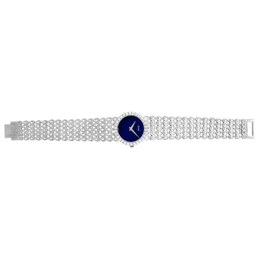 PIAGET Lapis Diamond Lapis Dial 18K Gold Ladies Watch For Sale 1