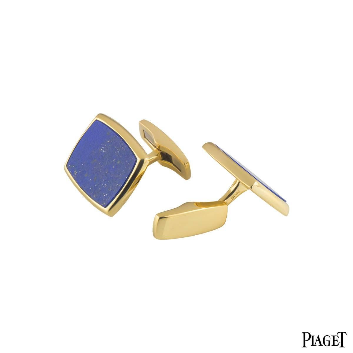 Piaget Lapis Lazuli Gold Cufflinks In Excellent Condition In London, GB