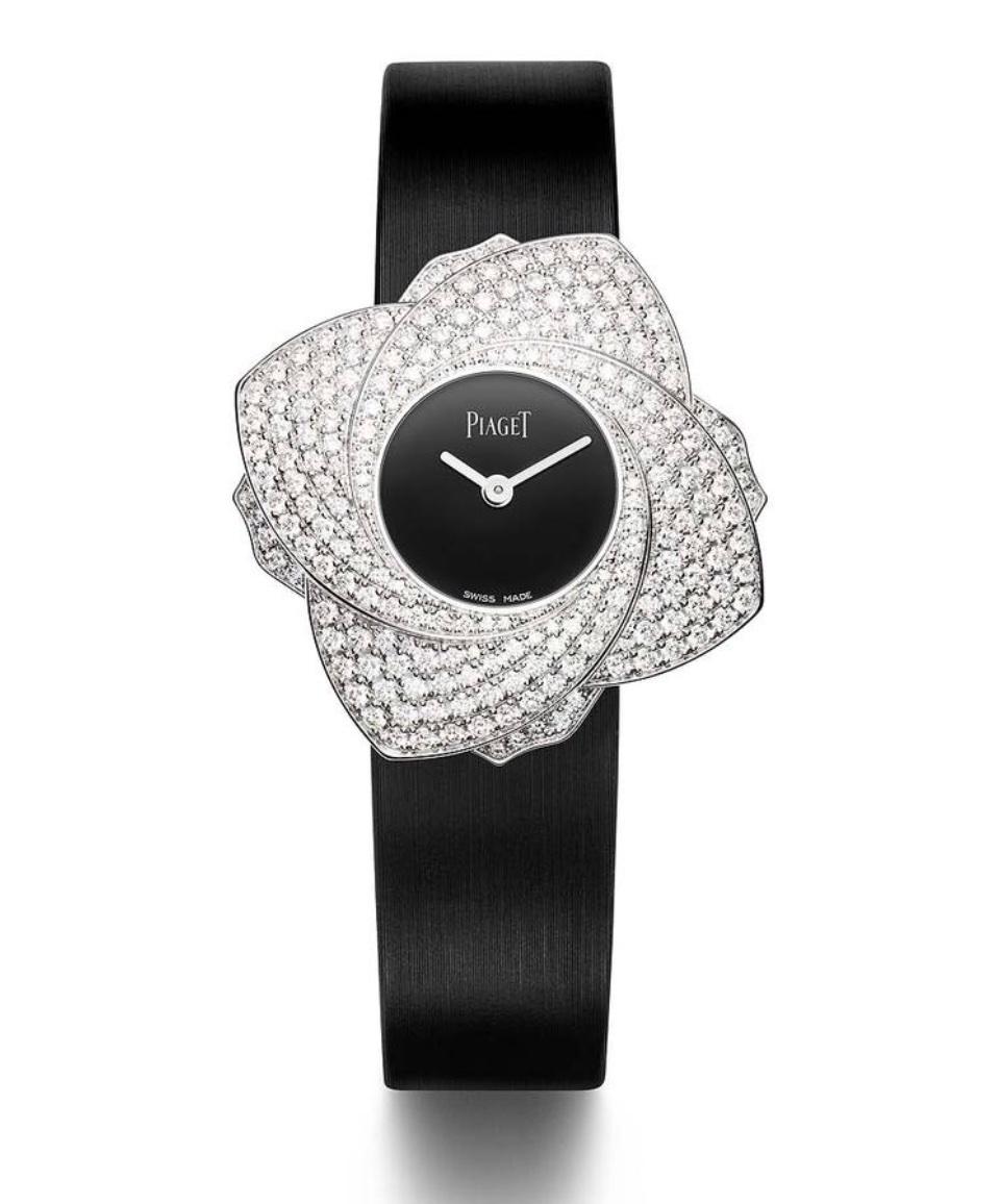 Piaget Weißgold-Armbanduhr mit Limelight-Blumen-Diamant (Rundschliff) im Angebot