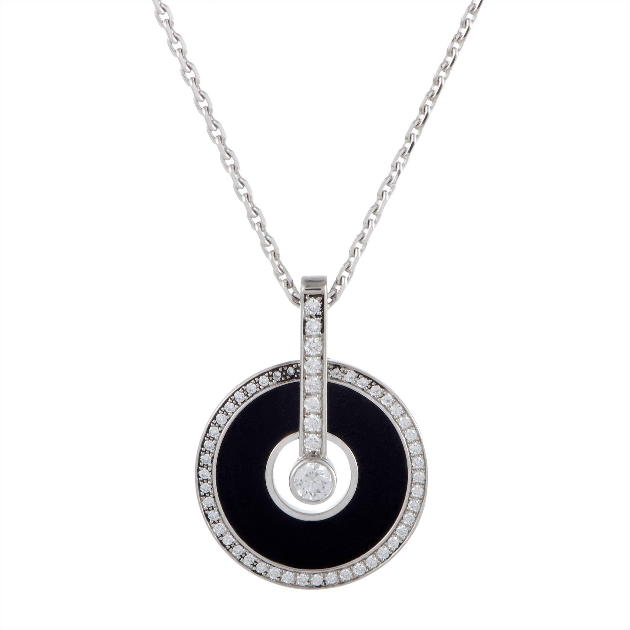 Piaget Limelight Diamond and Onyx White Gold Pendant Necklace