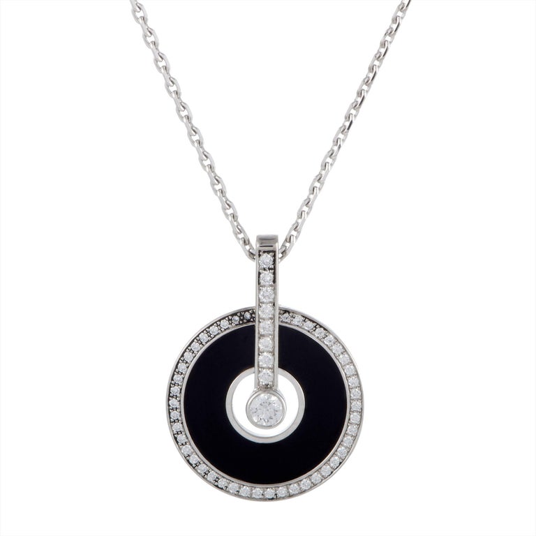 Piaget Limelight Diamond and Onyx White Gold Pendant Necklace at 1stDibs